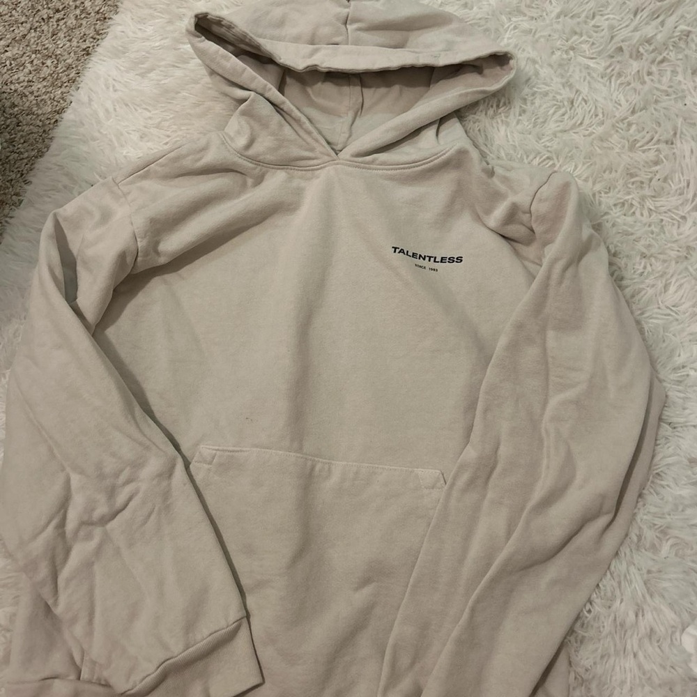 talentless hoodie cream/white